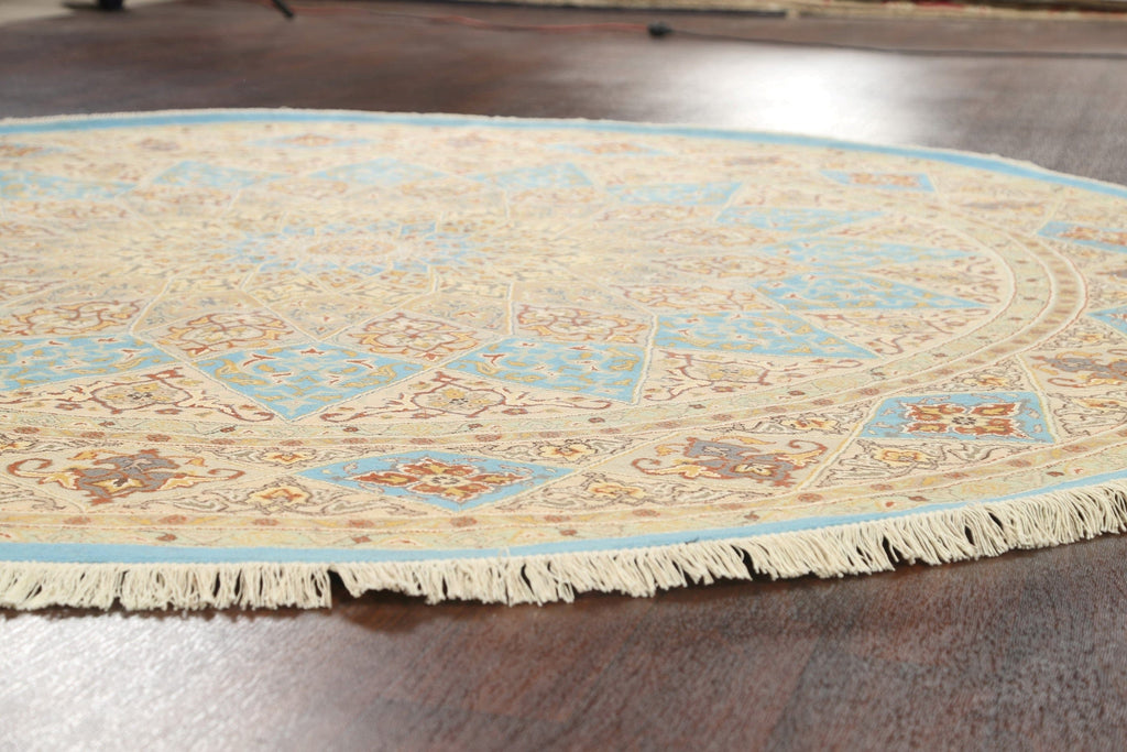 100% Vegetable Dye Round Royal-Tabriz Oriental Area Rug 8x8