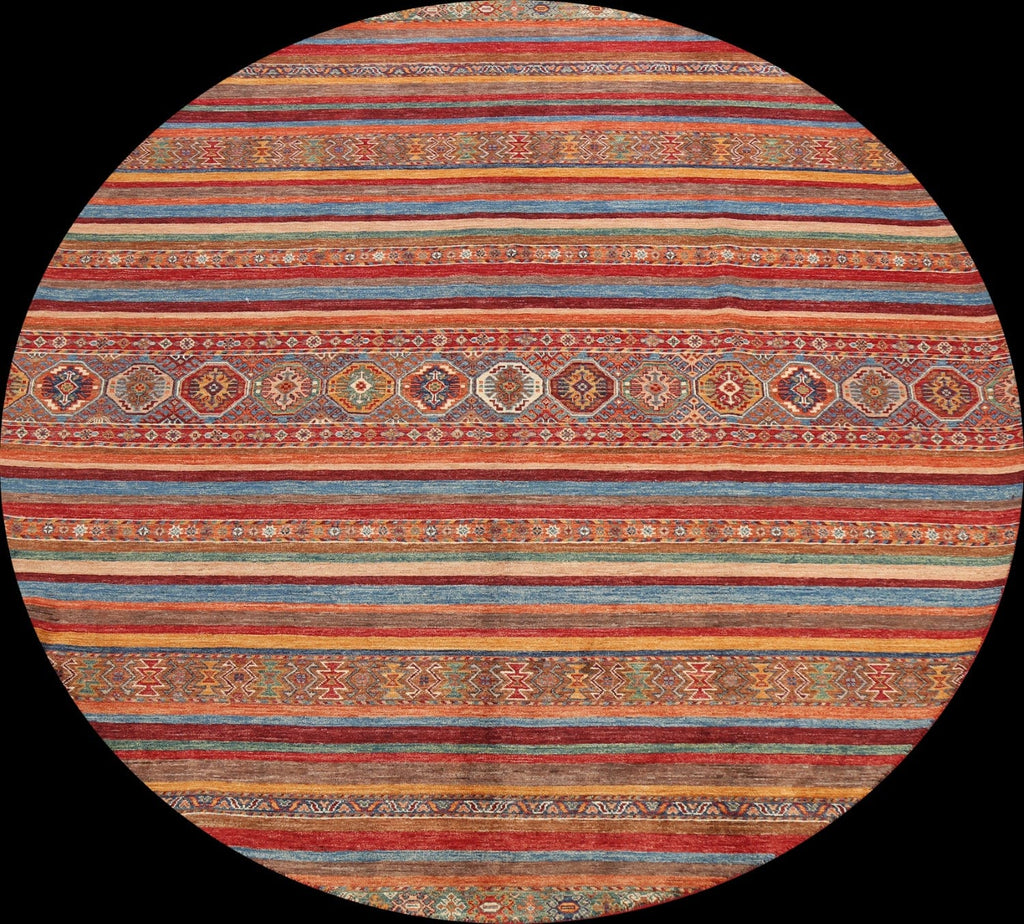 100% Vegetable Dye Round Moharramat Oriental Area Rug 8x8