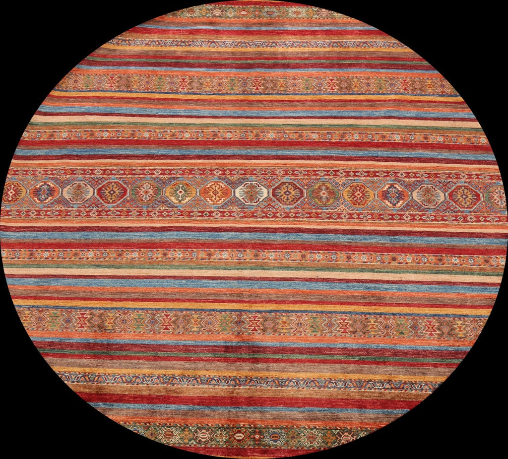 Vegetable Dye Moharramat Oriental Area Rug 8x8 Round