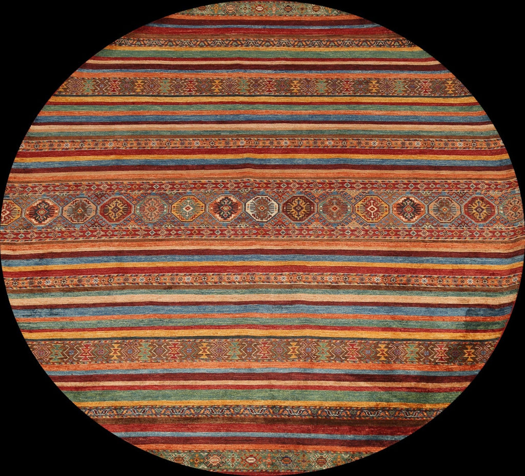 100% Vegetable Dye Round Moharramat Oriental Area Rug 8x8