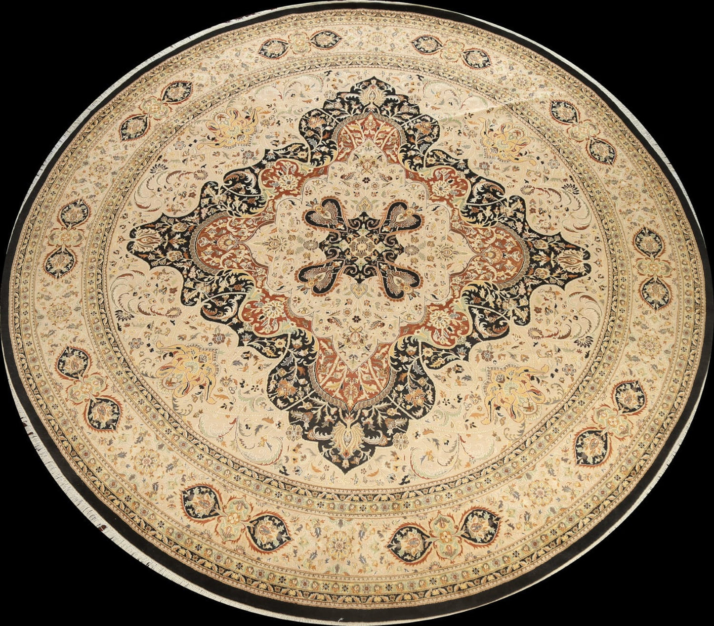 100% Vegetable Dye Round Royal-Tabriz Oriental Area Rug 12x12