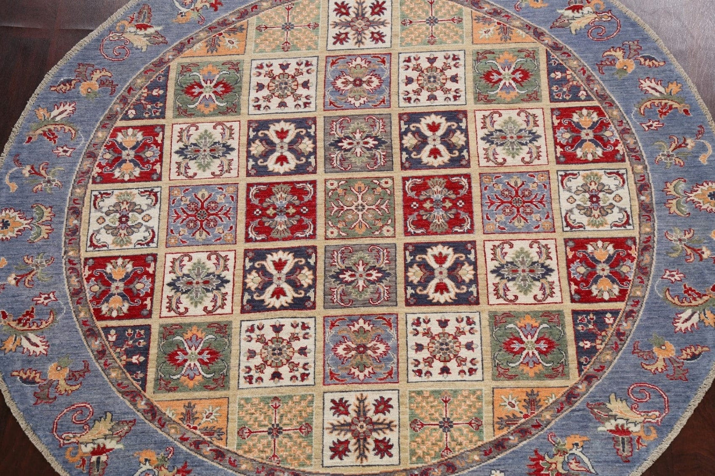 Garden Design Kazak Oriental Area Rug 7x7 Round