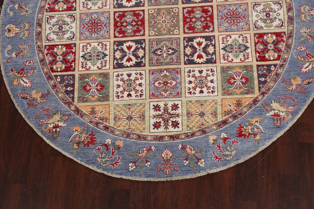 Garden Design Kazak Oriental Area Rug 7x7 Round