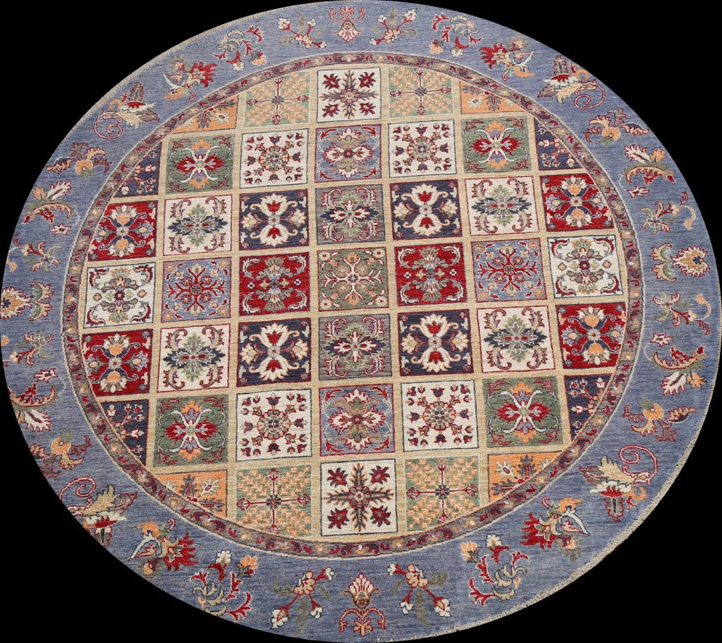 Garden Design Kazak Oriental Area Rug 7x7 Round