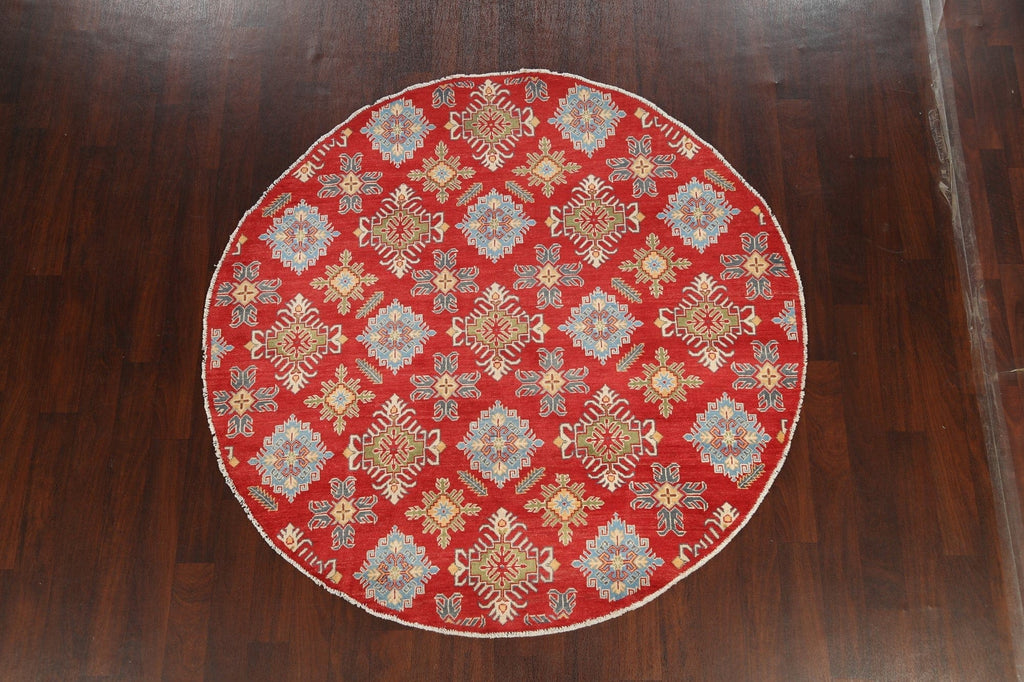 Geometric Kazak Oriental Area Rug 7x7 Round