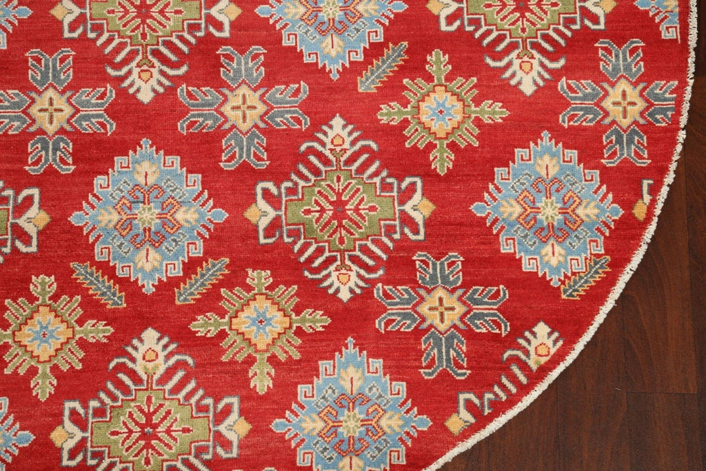 Geometric Kazak Oriental Area Rug 7x7 Round