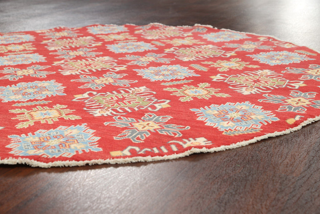 Geometric Kazak Oriental Area Rug 7x7 Round