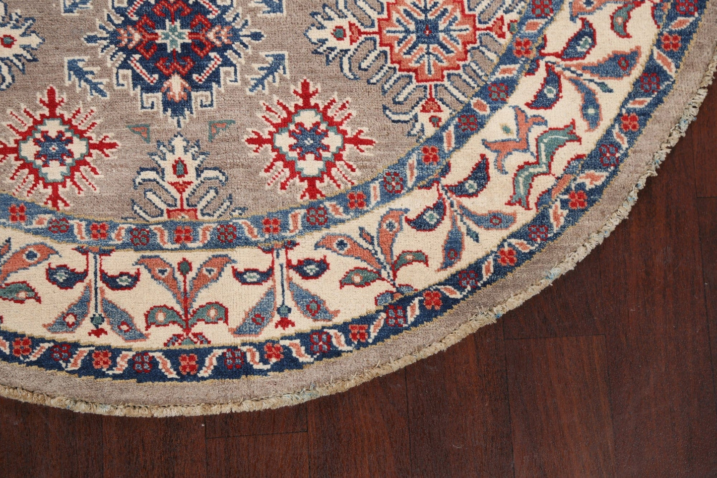 Geometric Kazak Oriental Area Rug 5x5 Round