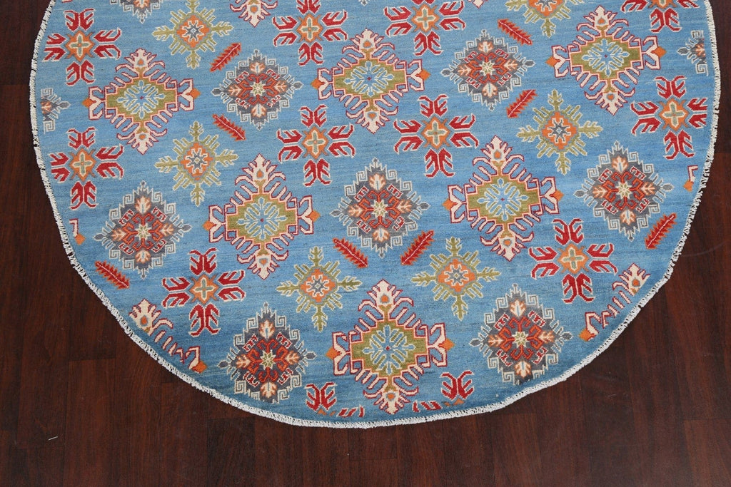 Geometric Kazak Oriental Area Rug 7x7 Round