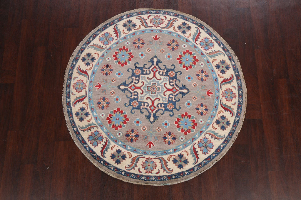 Geometric Kazak Oriental Area Rug 5x5 Round