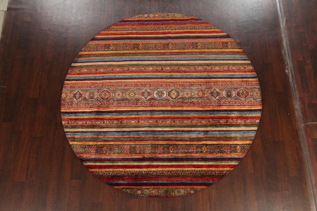 Geometric Moharramat Oriental Area Rug 8x8 Round