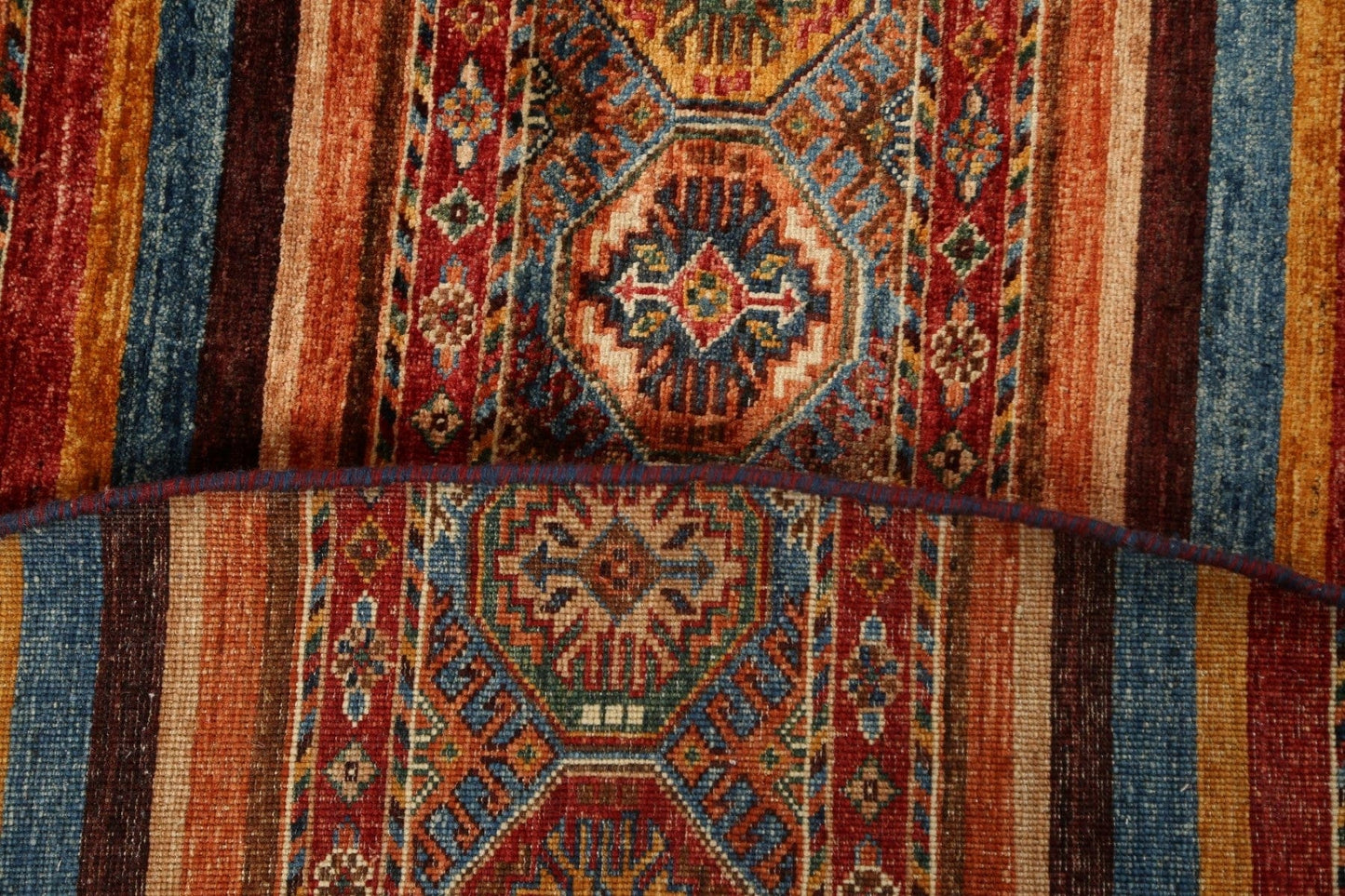 Geometric Moharramat Oriental Area Rug 8x8 Round