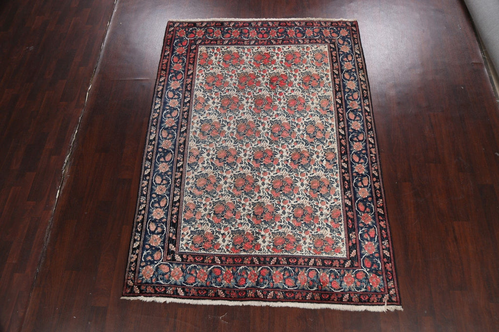 Antique 100% Vegetable Dye Bidjar Persian Area Rug 6x9