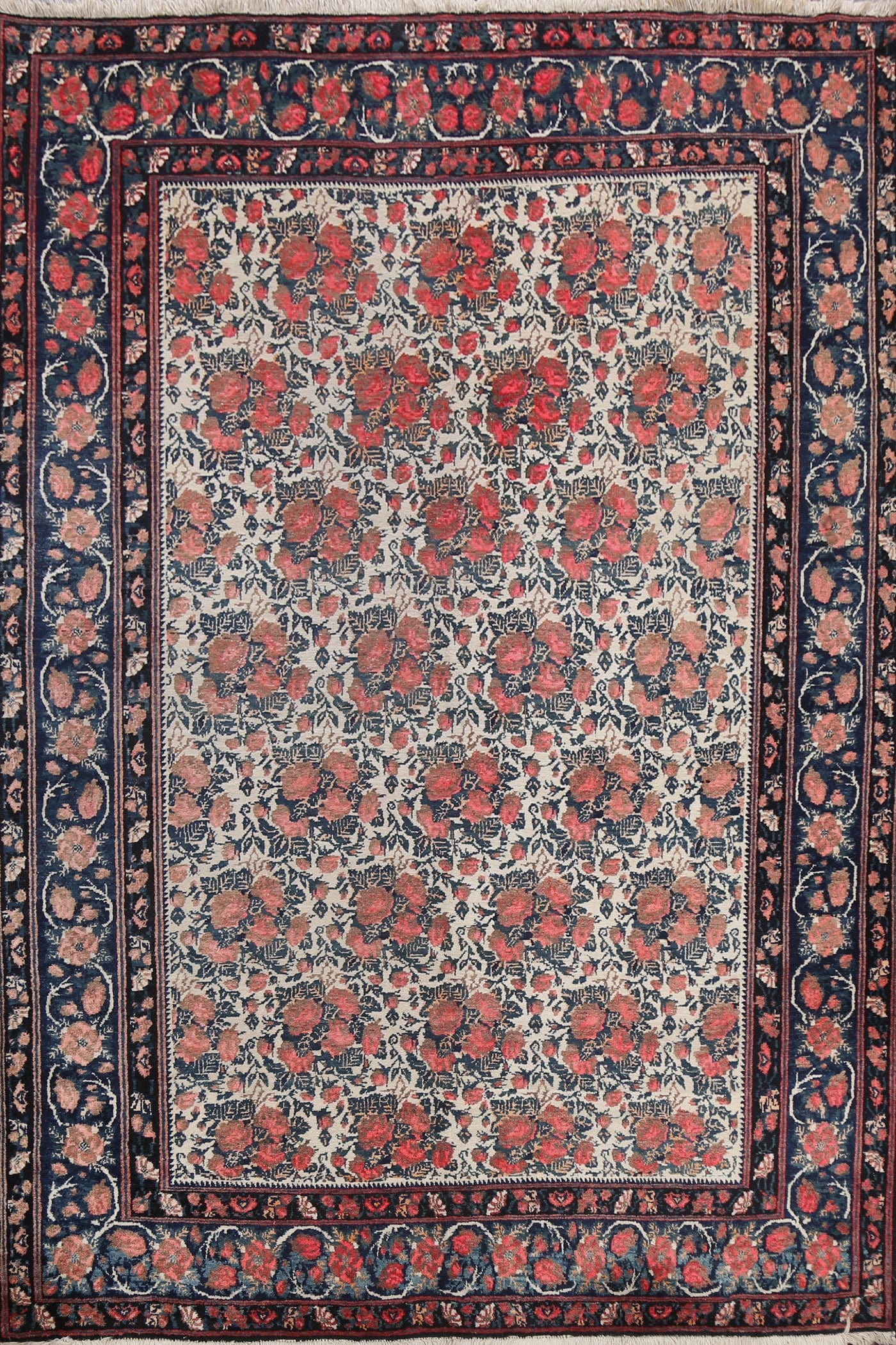 Antique 100% Vegetable Dye Bidjar Persian Area Rug 6x9