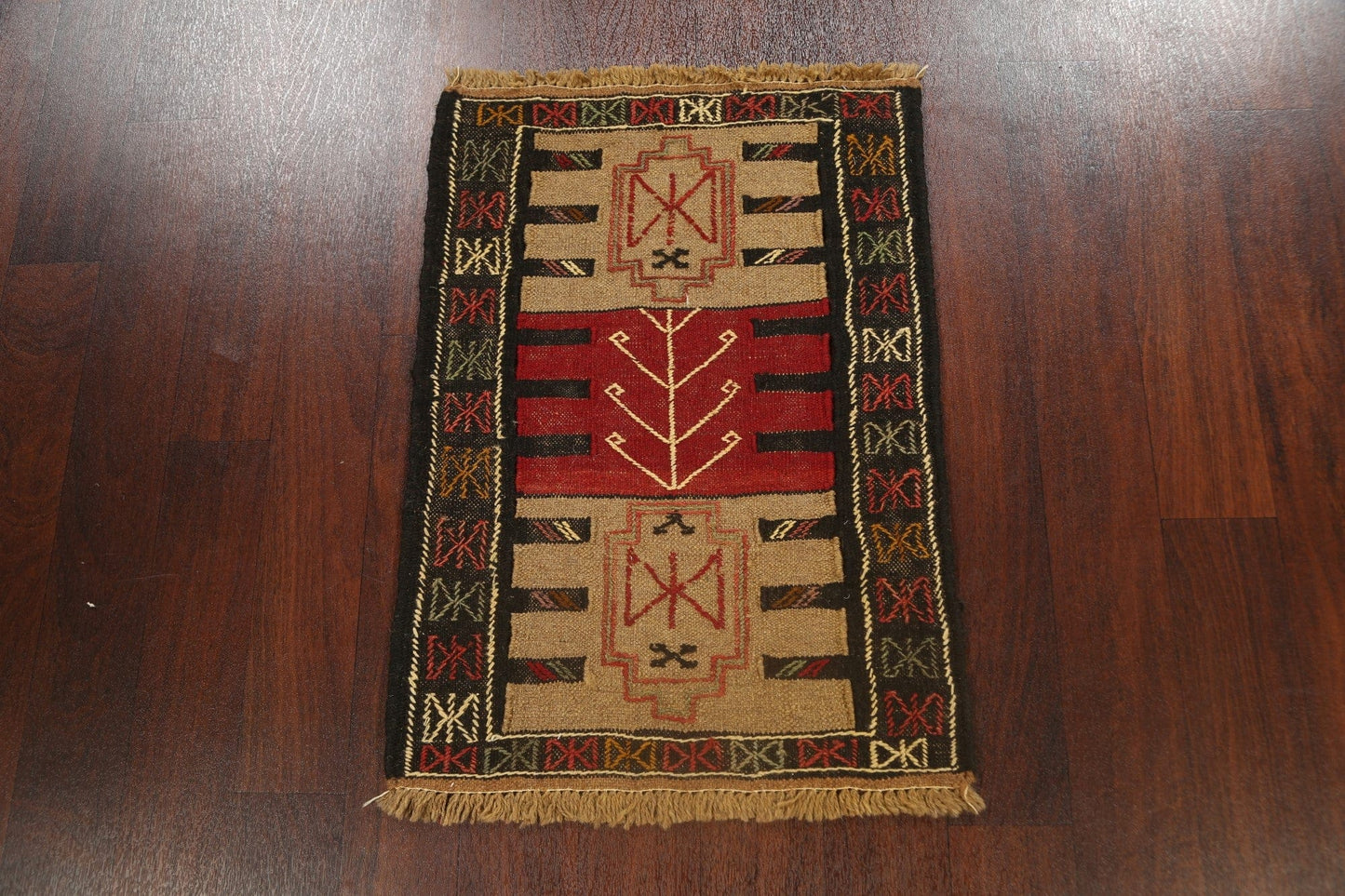 Tribal Geometric Kilim Shiraz Persian Area Rug 2x3