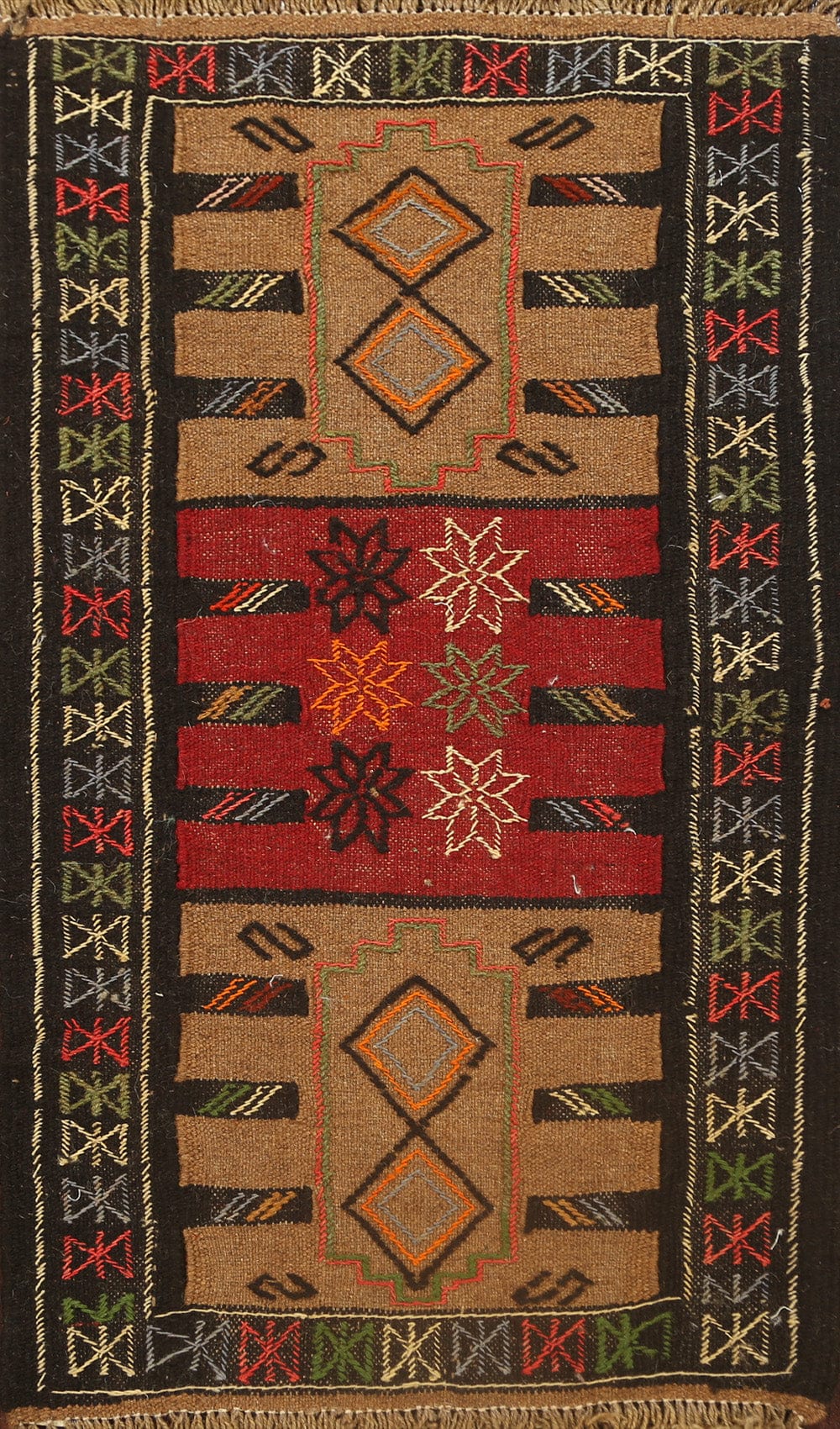 Tribal Geometric Kilim Shiraz Persian Area Rug 2x3