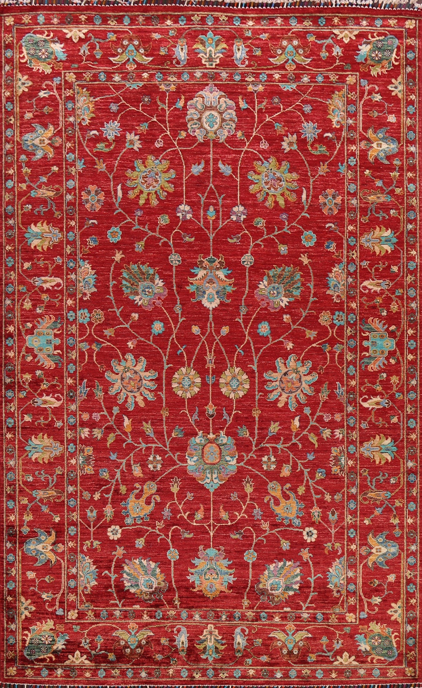 Vegetable Dye Floral Ziegler Oriental Area Rug 6x9