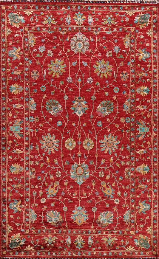 Vegetable Dye Floral Ziegler Oriental Area Rug 6x9