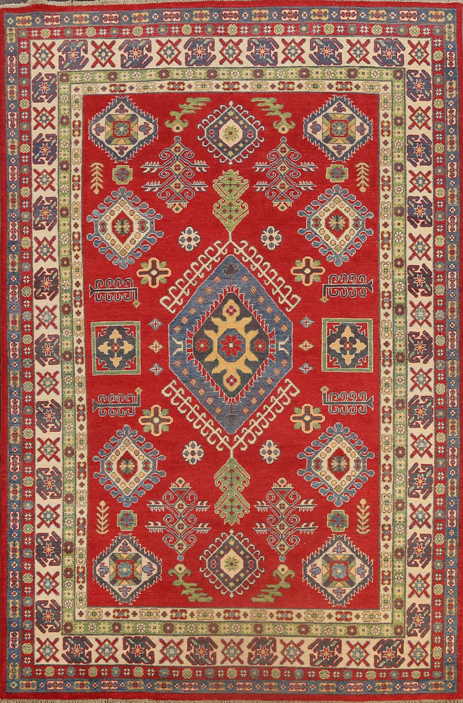 Geometric Kazak Oriental Area Rug 7x10