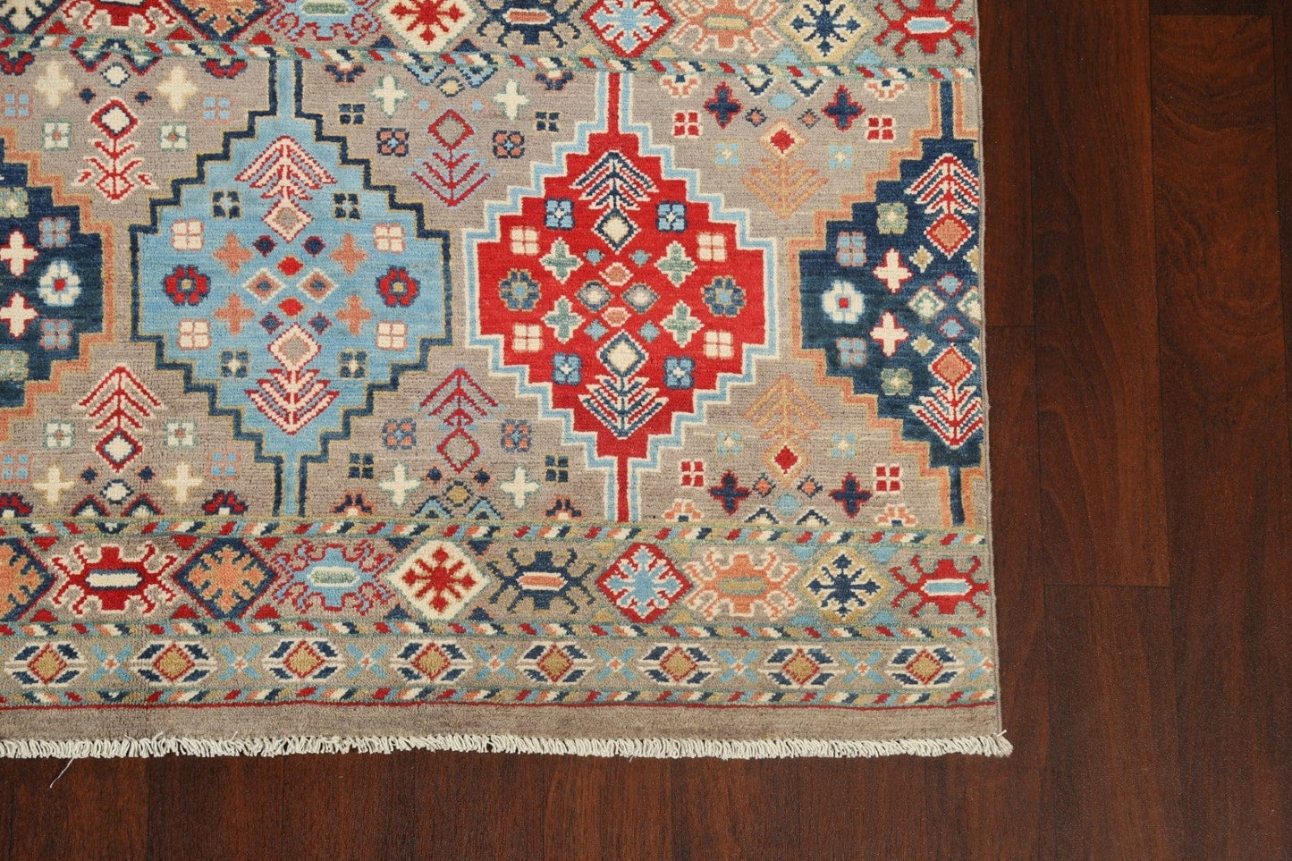 Geometric Kazak Oriental Area Rug 6x8