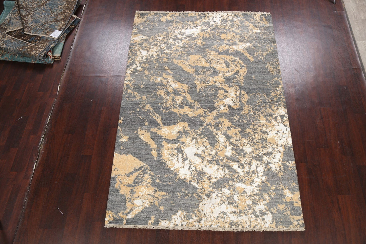 Vegetable Dye Contemporary Abstract Oriental Area Rug 6x9