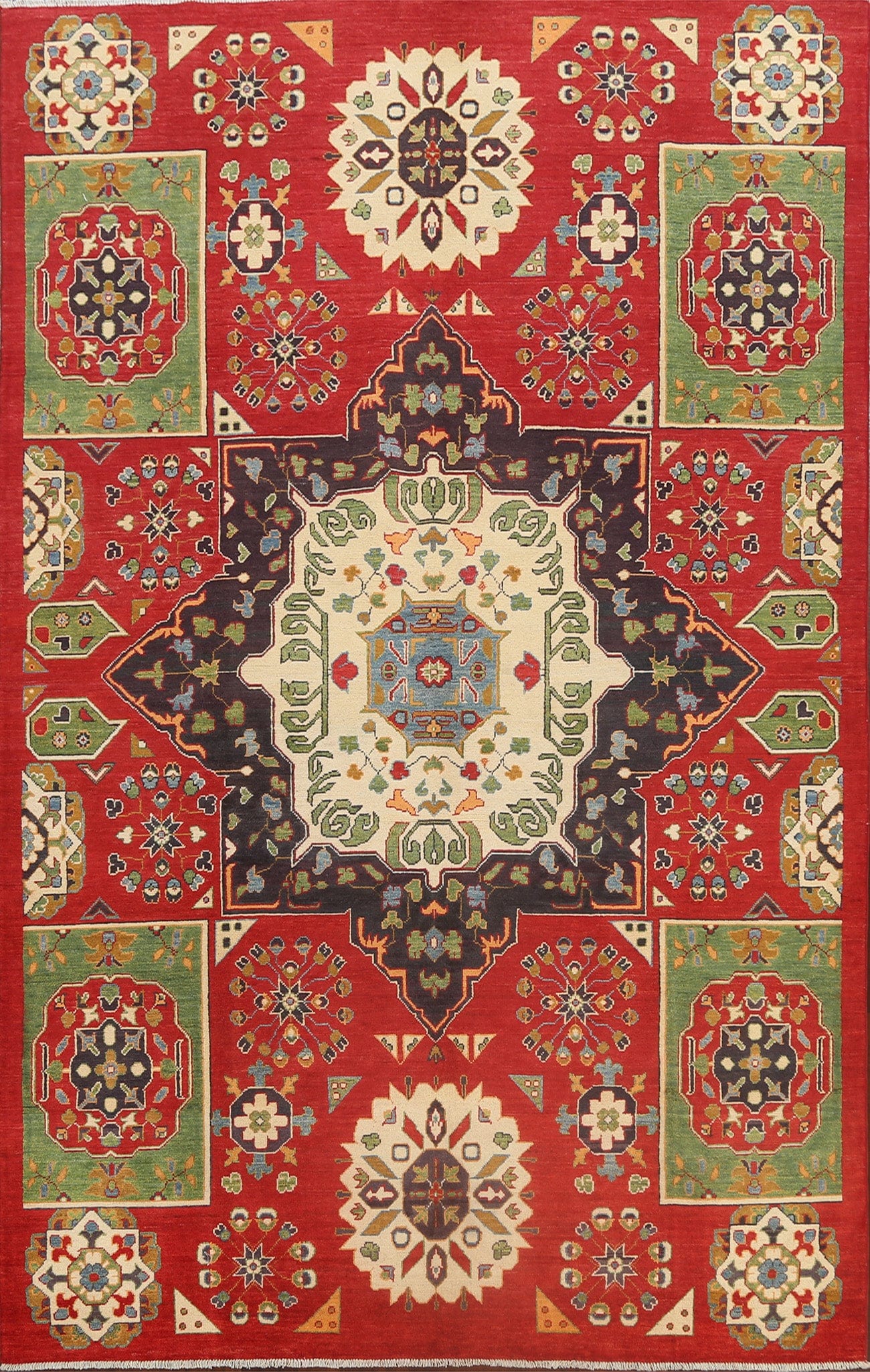 Geometric Kazak Oriental Area Rug 6x10