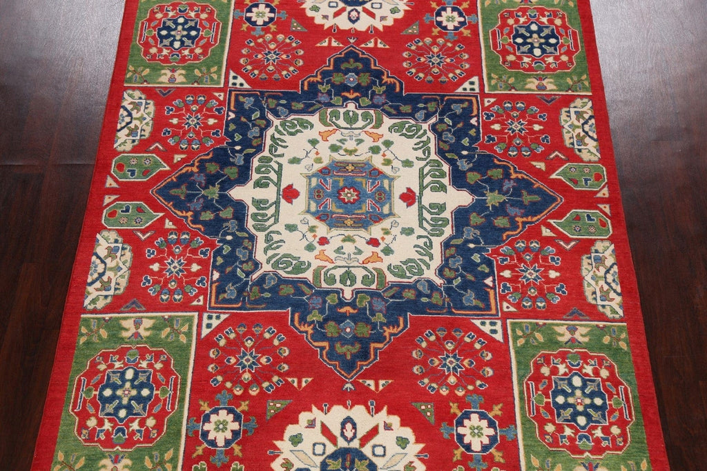 Geometric Kazak Oriental Area Rug 7x10