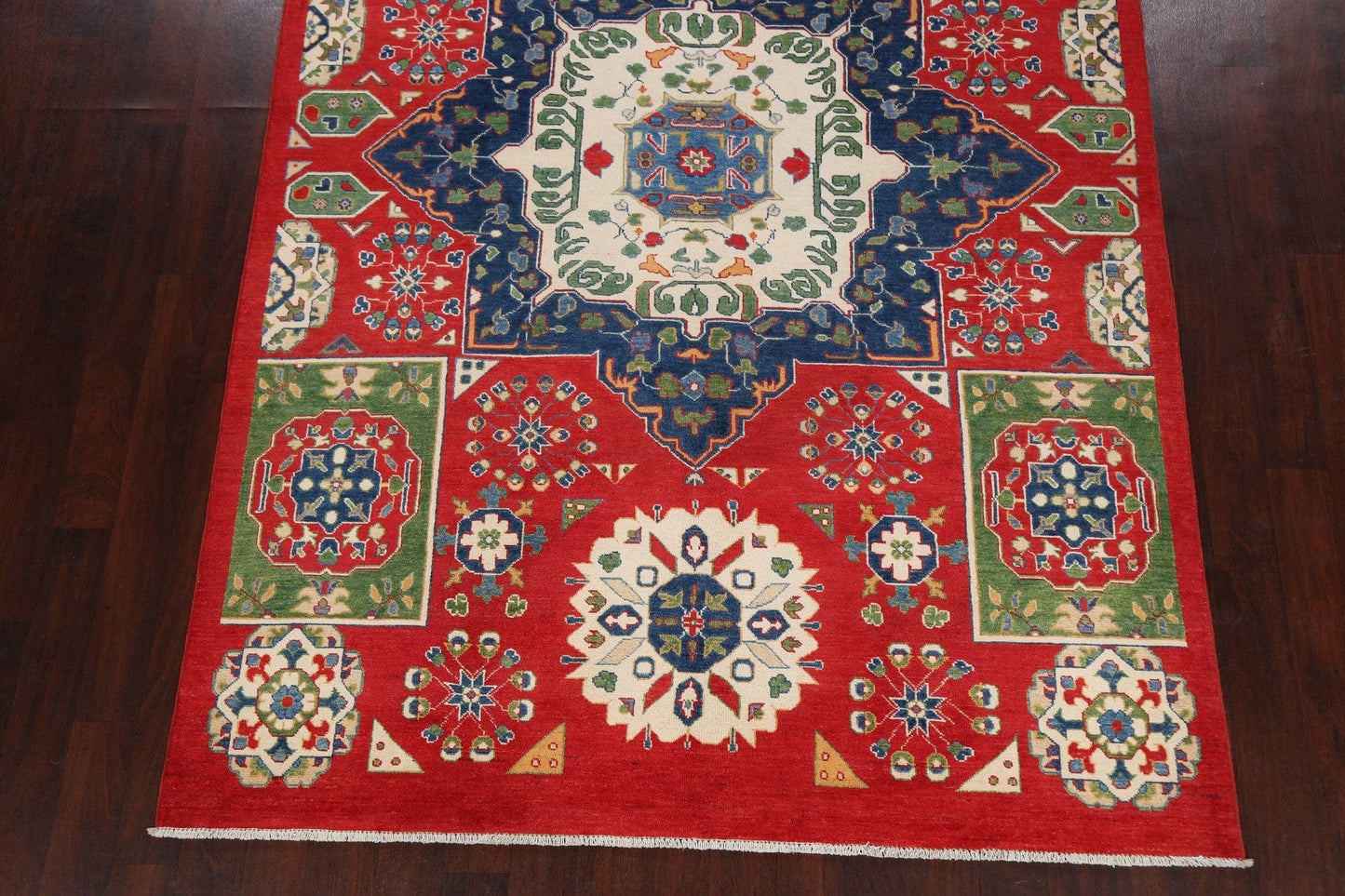 Geometric Kazak Oriental Area Rug 7x10