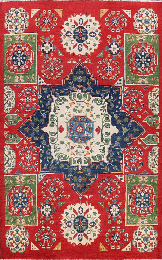 Geometric Kazak Oriental Area Rug 7x10