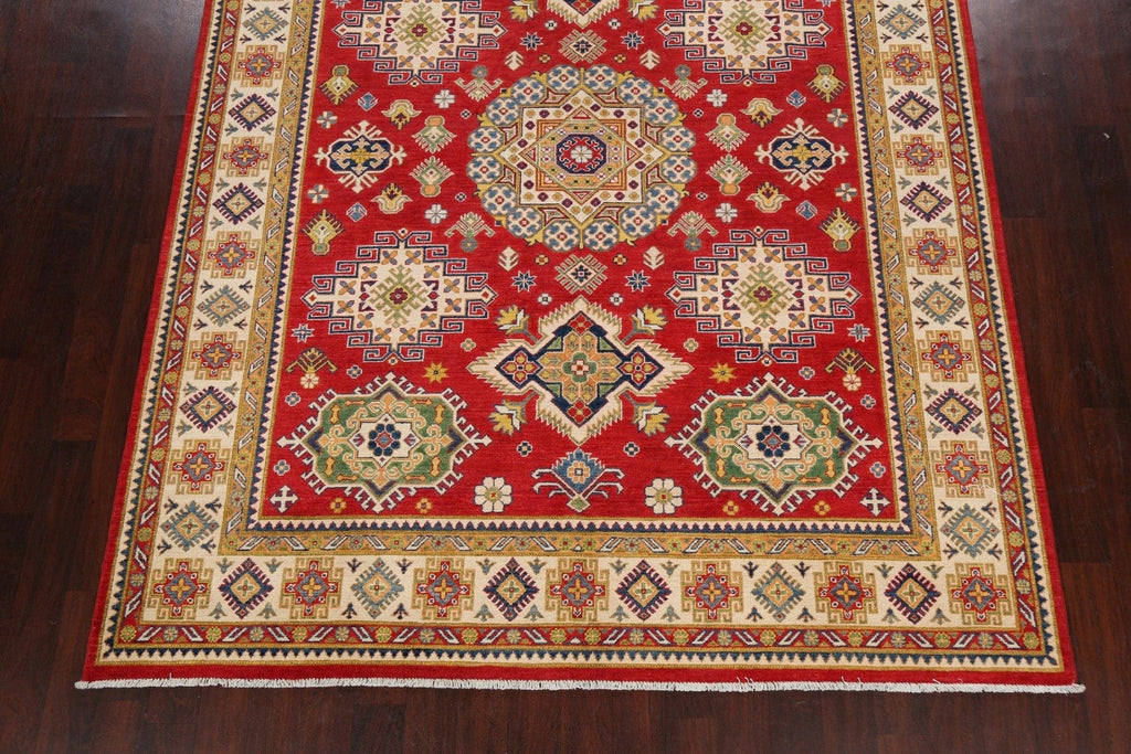 Vegetable Dye Geometric Kazak Oriental Area Rug 8x10