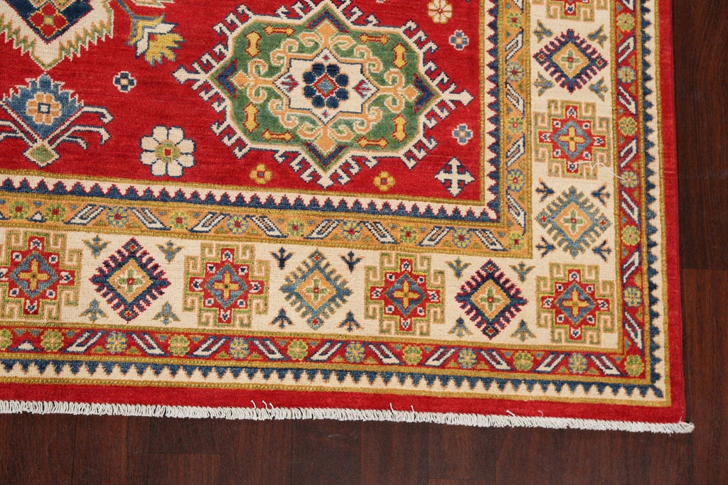 Vegetable Dye Geometric Kazak Oriental Area Rug 8x10