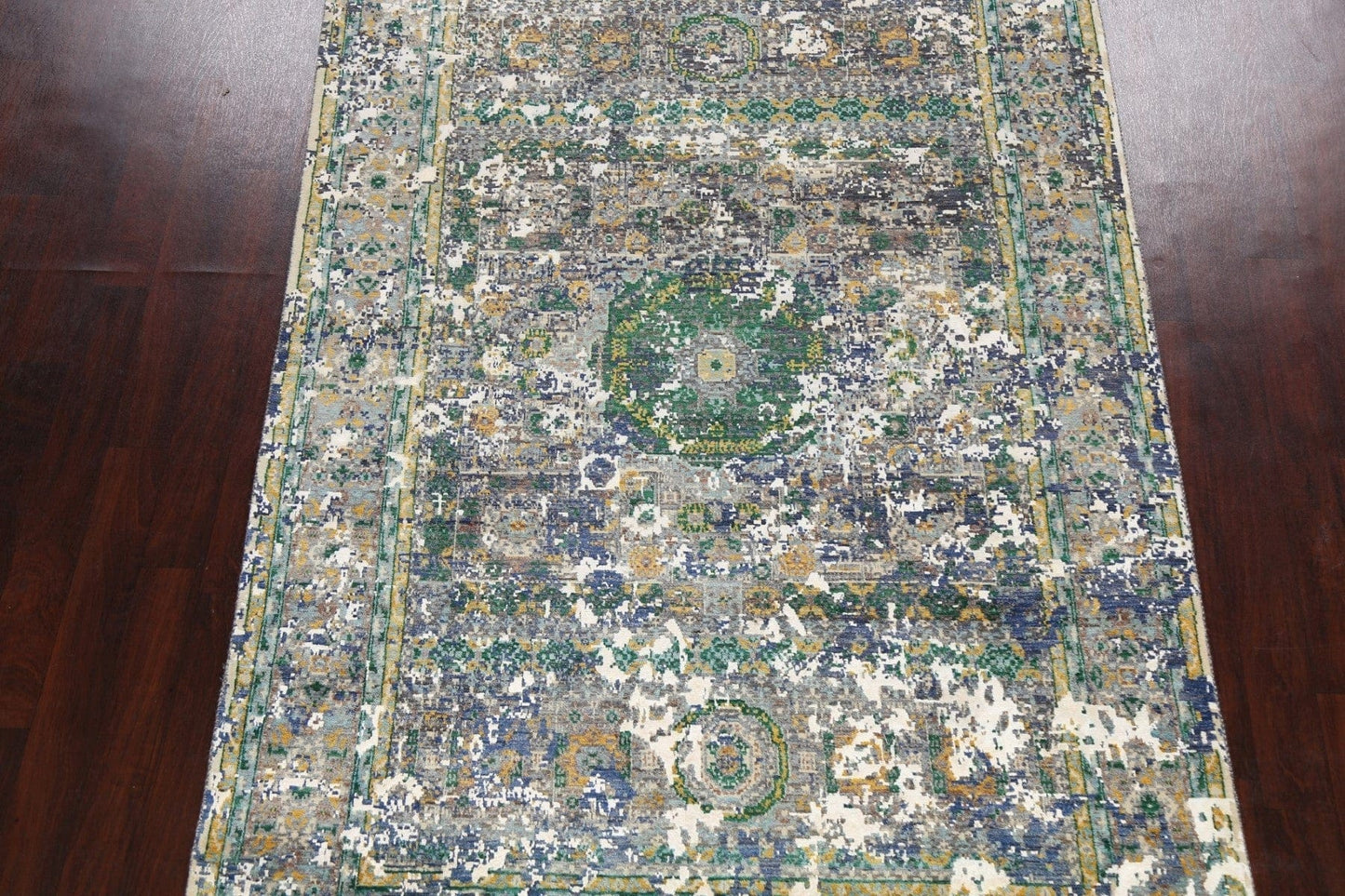 Vegetable Dye Contemporary Abstract Oriental Area Rug 6x9