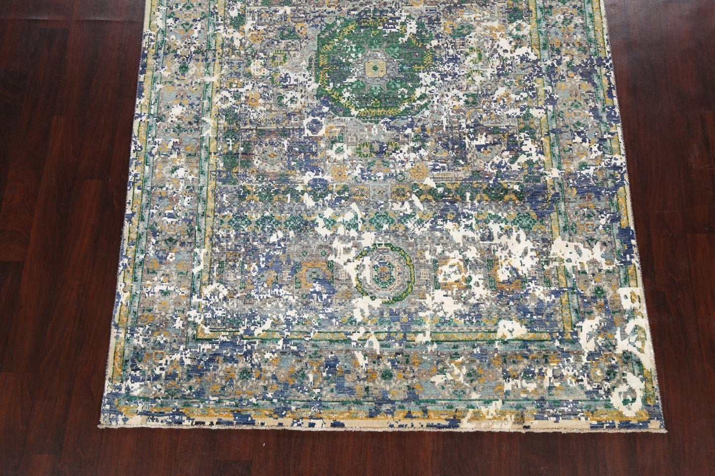 Vegetable Dye Contemporary Abstract Oriental Area Rug 6x9