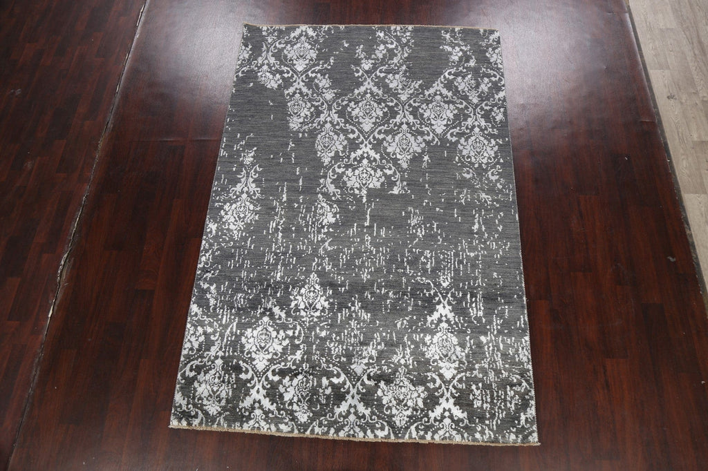 Vegetable Dye Distressed Abstract Oriental Area Rug 6x9