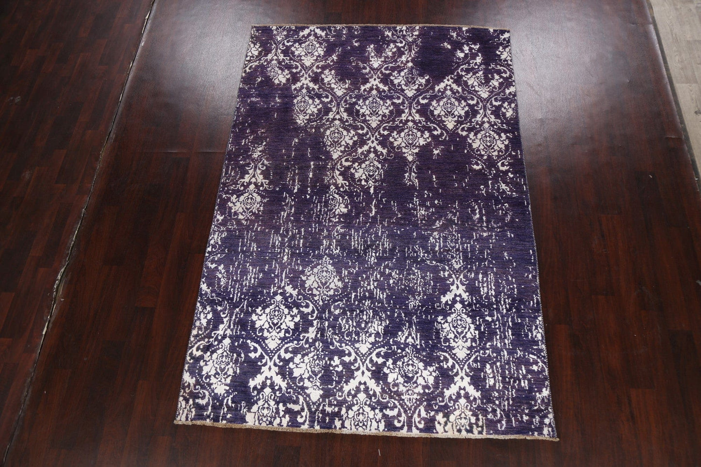 Vegetable Dye Distressed Abstract Oriental Area Rug 6x9