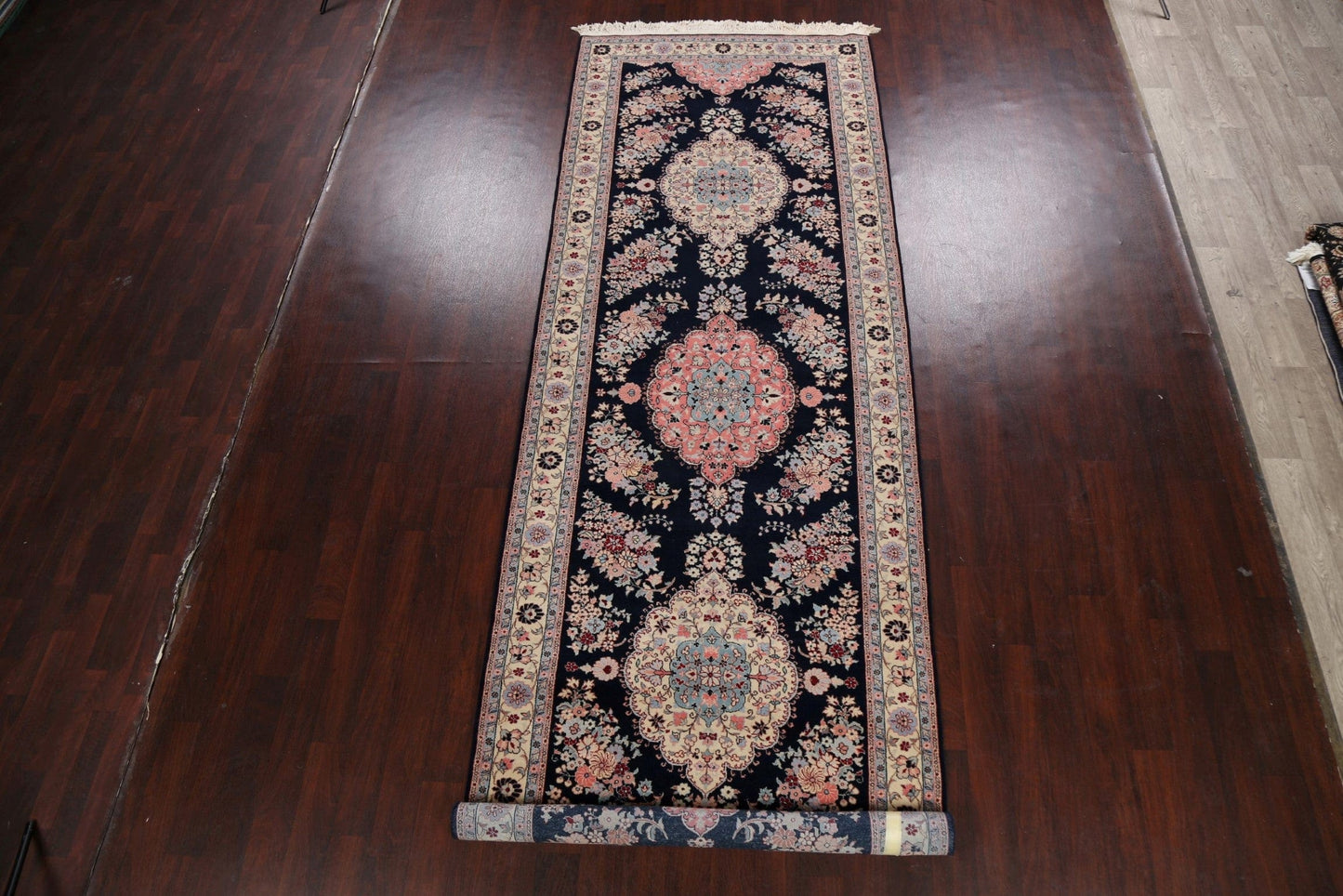 Vegetable Dye Floral Tabriz Oriental Runner Rug 5x14