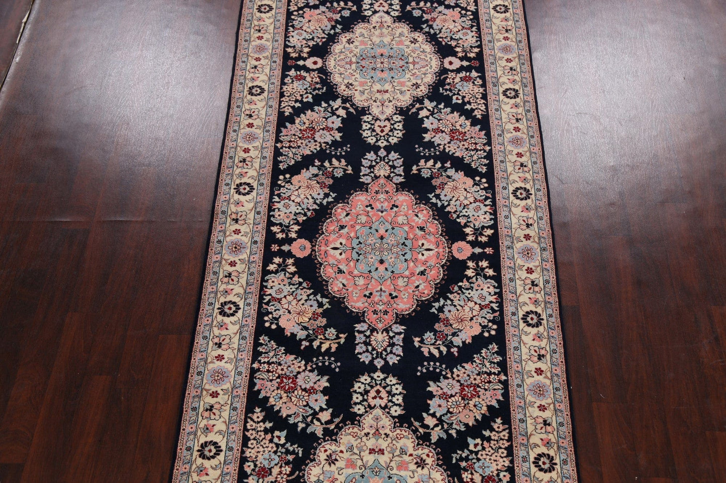 Vegetable Dye Floral Tabriz Oriental Runner Rug 5x14