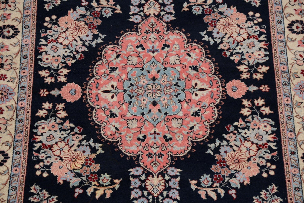 Vegetable Dye Floral Tabriz Oriental Runner Rug 5x14