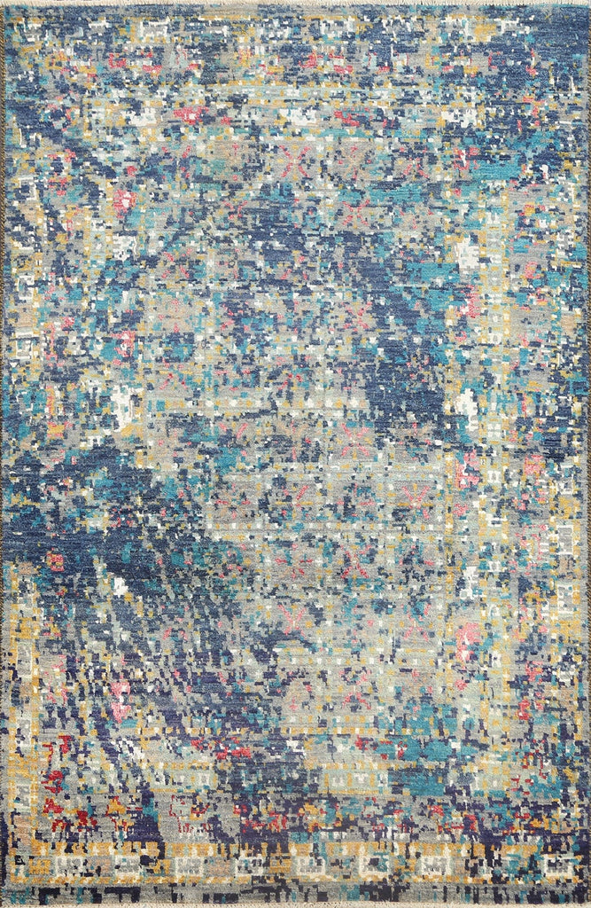 Vegetable Dye Contemporary Abstract Oriental Area Rug 4x6