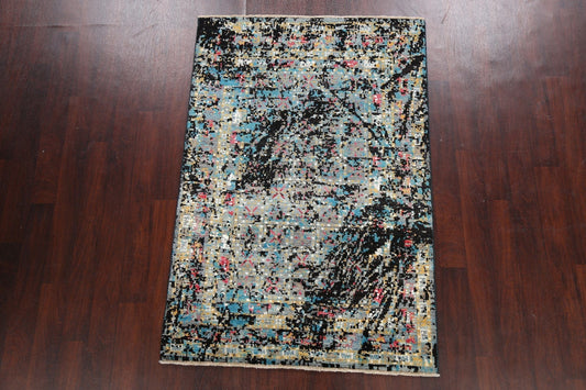 Vegetable Dye Contemporary Abstract Oriental Area Rug 4x6