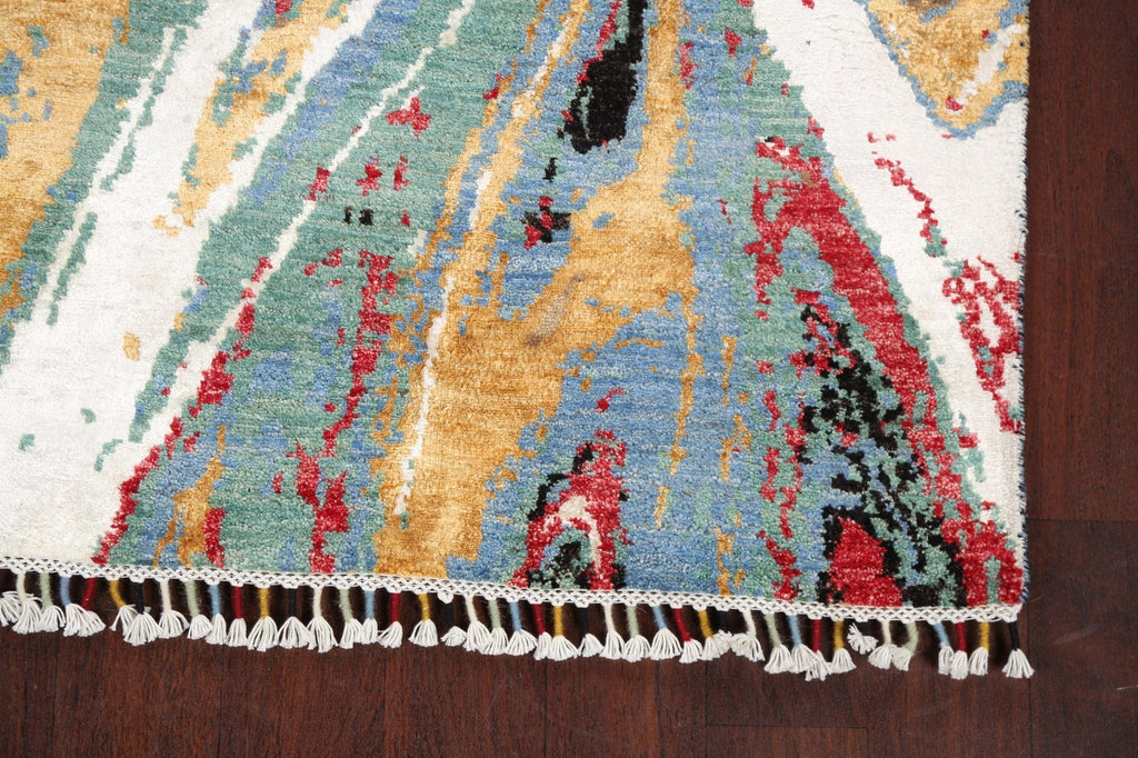 Vegetable Dye Contemporary Abstract Oriental Area Rug 4x6