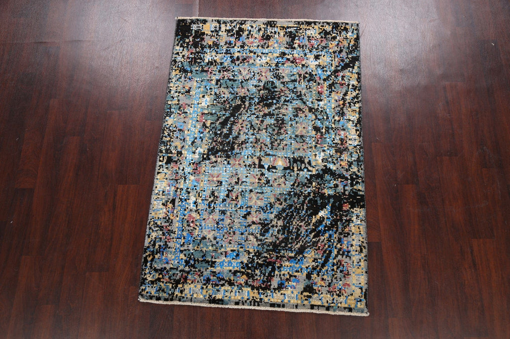 Vegetable Dye Contemporary Abstract Oriental Area Rug 4x6