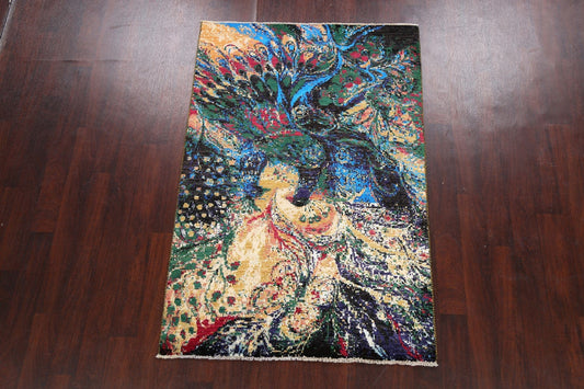 Artistic Modern Abstract Oriental Area Rug 4x6