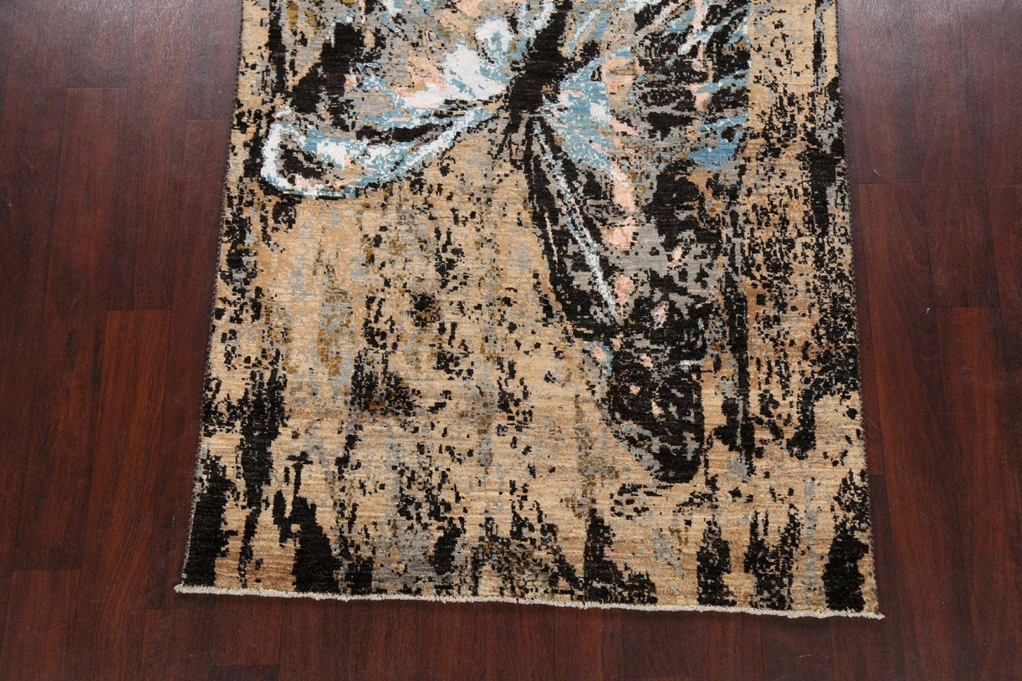 Vegetable Dye Contemporary Abstract Oriental Area Rug 4x6