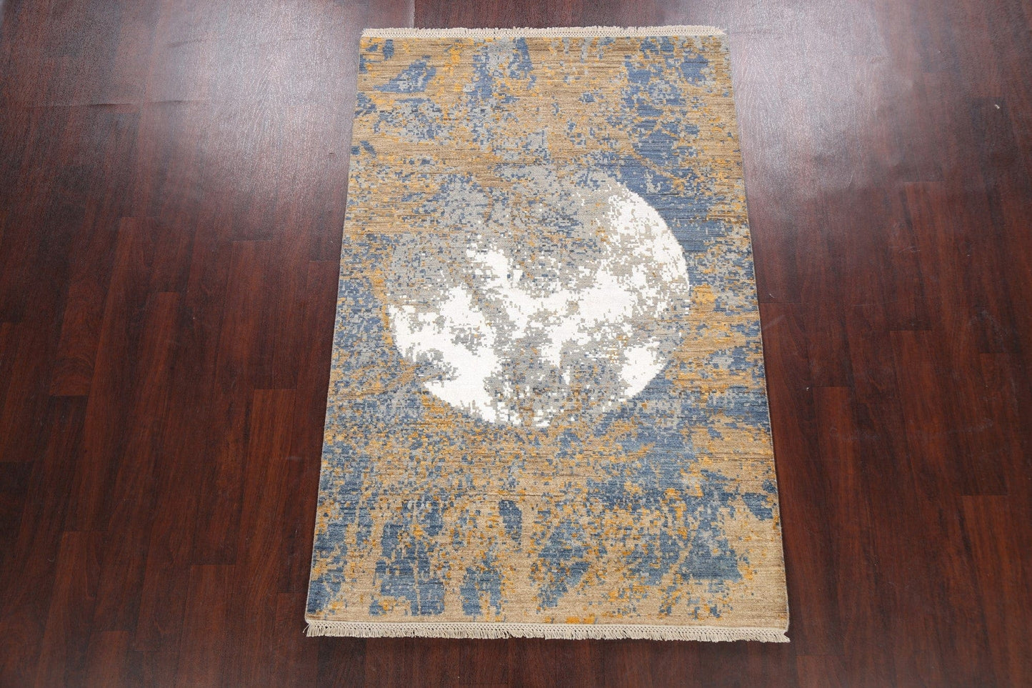 Vegetable Dye Contemporary Abstract Oriental Area Rug 4x6