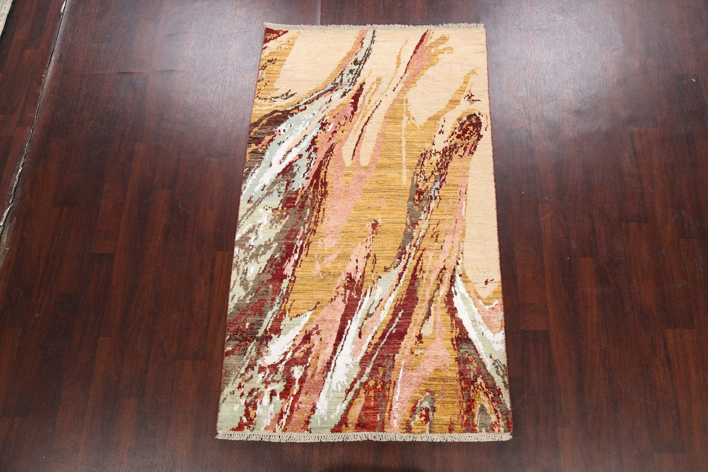 Vegetable Dye Contemporary Abstract Oriental Area Rug 4x7