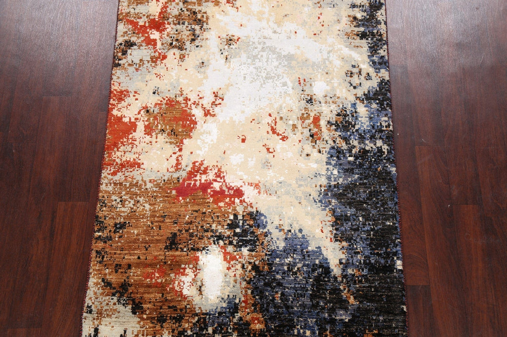 Vegetable Dye Contemporary Abstract Oriental Area Rug 4x6