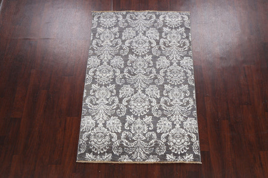 Vegetable Dye All-Over Floral Abstract Oriental Area Rug 4x6