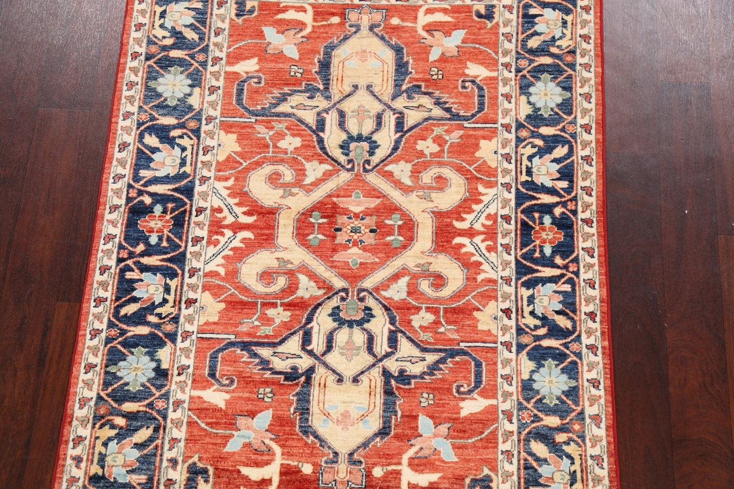 Geometric Kazak Oriental Area Rug 4x6