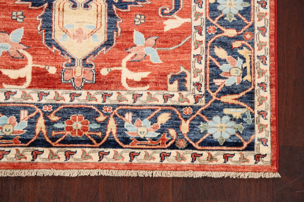 Geometric Kazak Oriental Area Rug 4x6